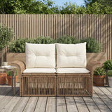 Vidaxl tuinbank 2-aantal zitplaatsen beige poly rattan