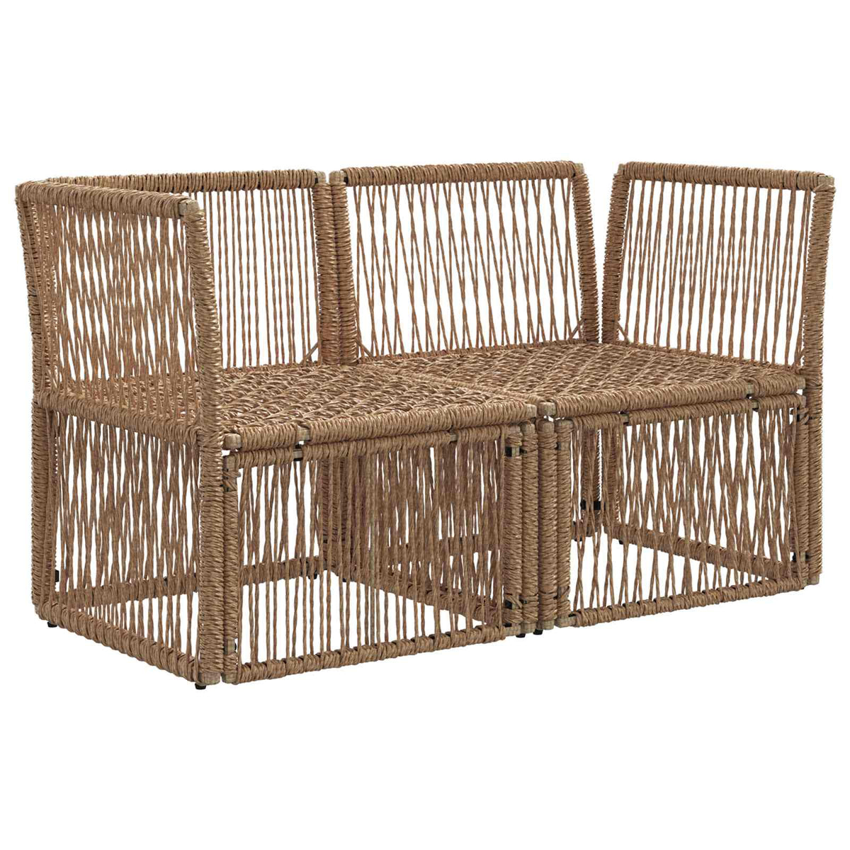 Vidaxl tuinbank 2-aantal zitplaatsen beige poly rattan