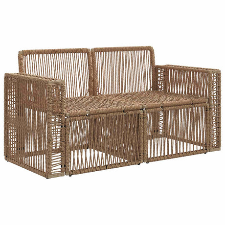Vidaxl tuinbank 2-aantal zitplaatsen beige poly rattan