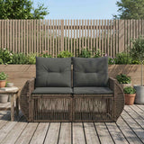 Vidaxl tuinbank 2-aantal zitplaatsen grijs poly rattan