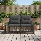 Vidaxl tuinbank 2-aantal zitplaatsen grijs poly rattan