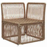 Vidaxl hoeksofa eenheid beige poly rattan