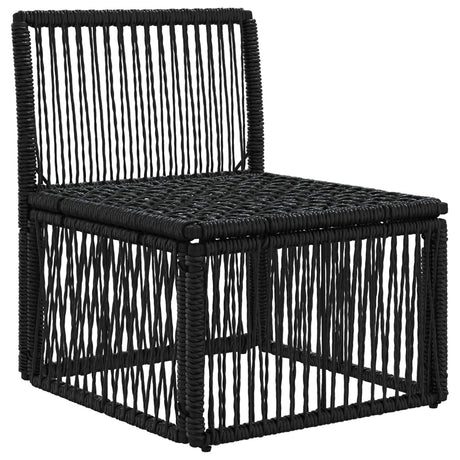Vidaxl armloze sofa eenheid zwart poly rattan