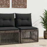 Vidaxl armloze sofa eenheid grijs poly rattan