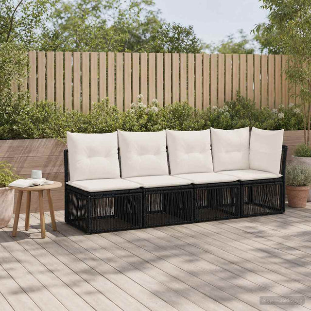 Vidaxl 4-zits sofa met linkerarm 4 st 4-aantal zitplaatsen zwart