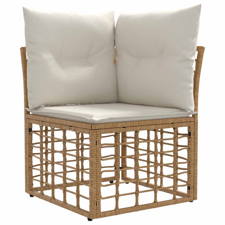 Vidaxl modulaire outdoor hoek sofa eenheid naturel poly rattan