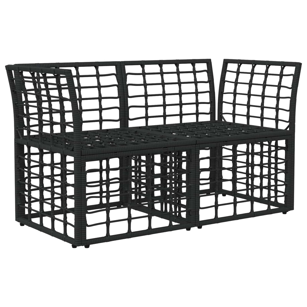 Vidaxl buiten loveseat 2 st 2-aantal zitplaatsen zwart en donkergrijs