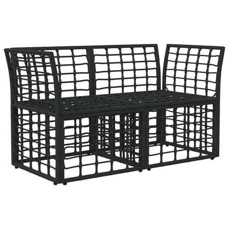 Vidaxl buiten loveseat 2 st 2-aantal zitplaatsen zwart en donkergrijs