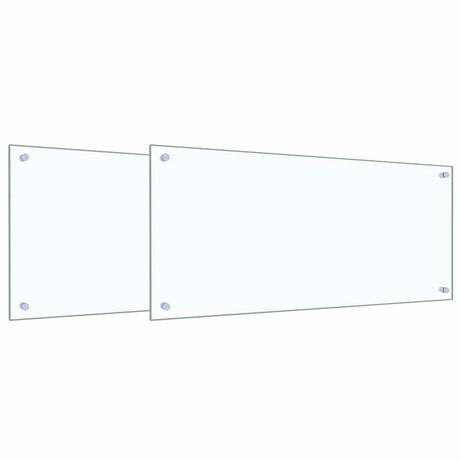 Vidaxl keukenachterwand 2 st doorzichtig 90 x 40 cm gehard glas