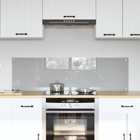 Vidaxl keukenachterwand 2 st lichtgrijs 70 x 40 cm gehard glas