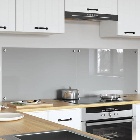 Vidaxl keukenachterwand 2 st lichtgrijs 80 x 50 cm gehard glas