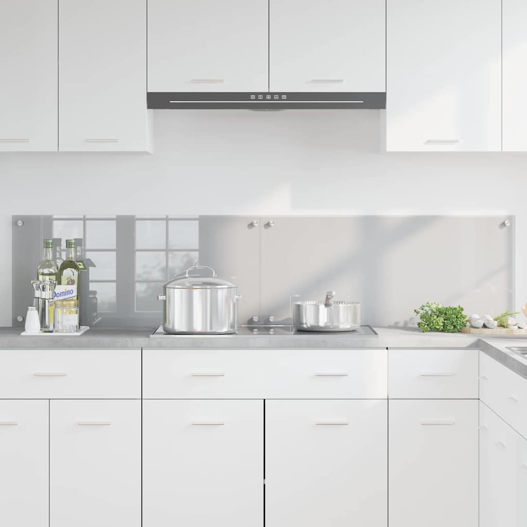 Vidaxl keukenachterwand 2 st lichtgrijs 90 x 40 cm gehard glas