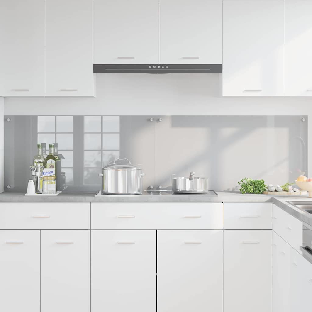 Vidaxl keukenachterwand 2 st lichtgrijs 100 x 50 cm gehard glas
