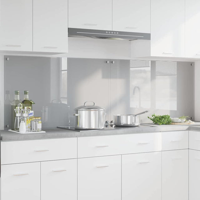 Vidaxl keukenachterwand 2 st lichtgrijs 100 x 60 cm gehard glas