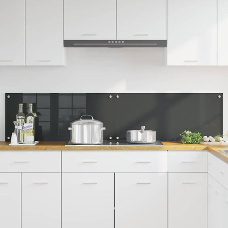 Vidaxl keukenachterwand 2 st donkergrijs 90 x 40 cm gehard glas
