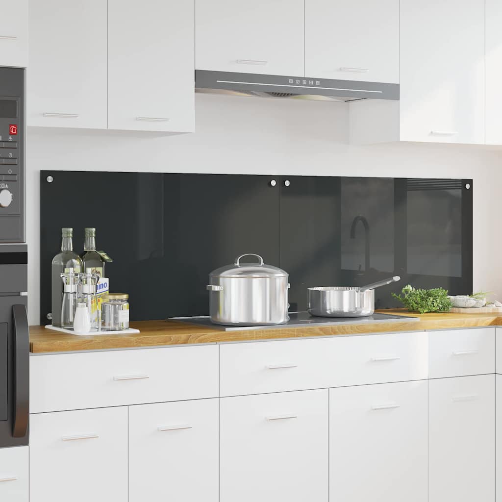 Vidaxl keukenachterwand 2 st donkergrijs 90 x 50 cm gehard glas