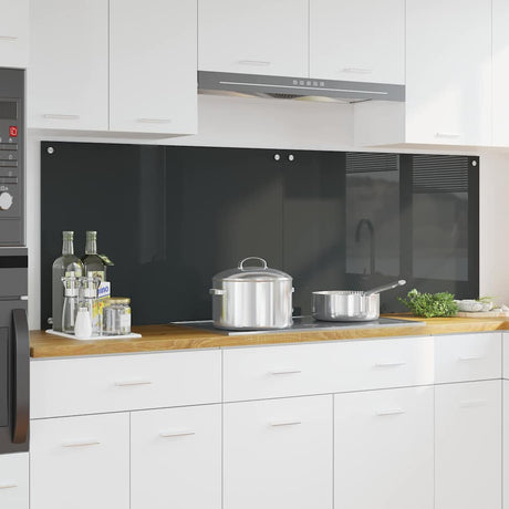 Vidaxl keukenachterwand 2 st donkergrijs 90 x 60 cm gehard glas