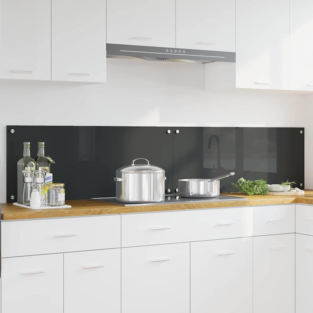 Vidaxl keukenachterwand 2 st donkergrijs 100 x 40 cm gehard glas