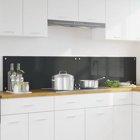 Vidaxl keukenachterwand 2 st donkergrijs 100 x 40 cm gehard glas