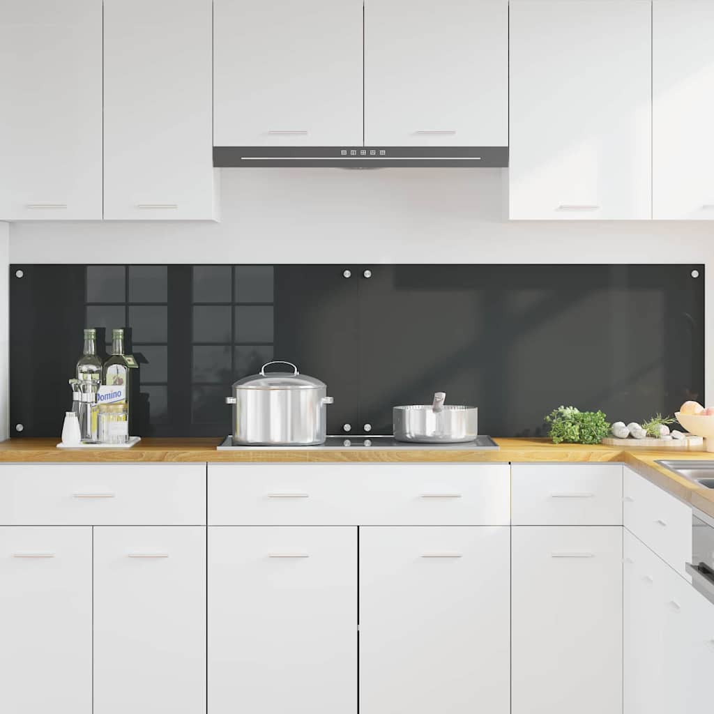 Vidaxl keukenachterwand 2 st donkergrijs 100 x 50 cm gehard glas