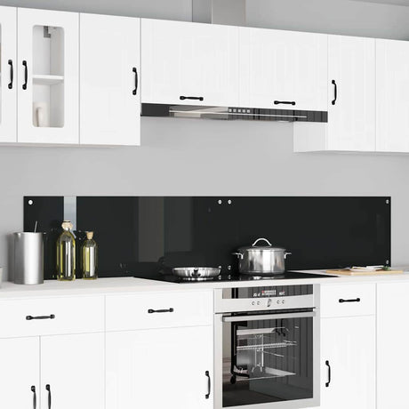 Vidaxl keukenachterwand 2 st zwart 110 x 40 cm gehard glas