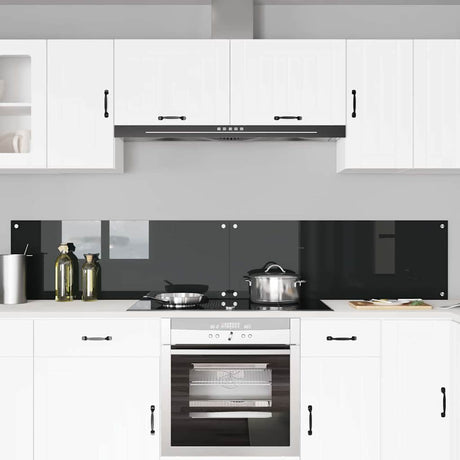 Vidaxl keukenachterwand 2 st zwart 110 x 40 cm gehard glas