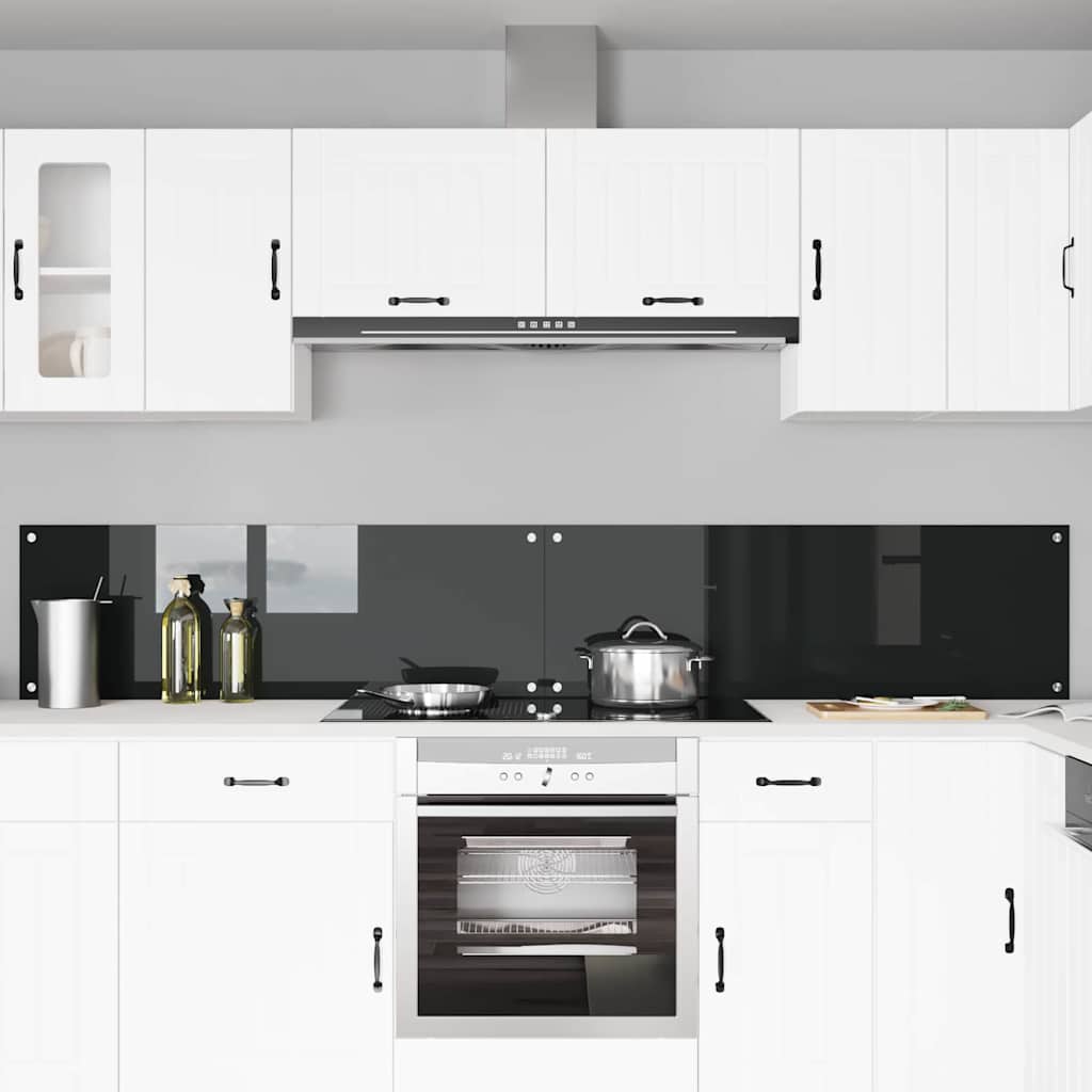 Vidaxl keukenachterwand 2 st zwart 120 x 40 cm gehard glas