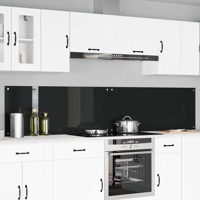 Vidaxl keukenachterwand 2 st zwart 120 x 50 cm gehard glas
