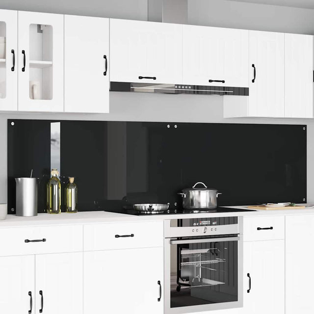 Vidaxl keukenachterwand 2 st zwart 120 x 60 cm gehard glas