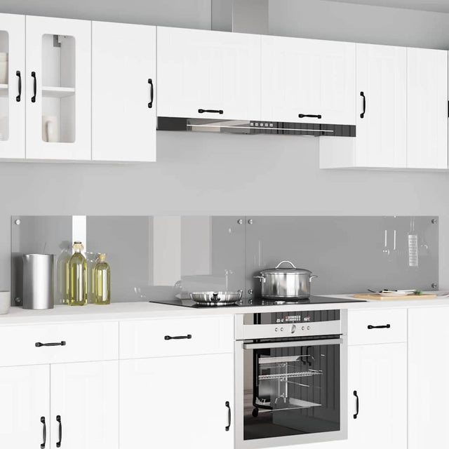 Vidaxl keukenachterwand 2 st lichtgrijs 120 x 40 cm gehard glas