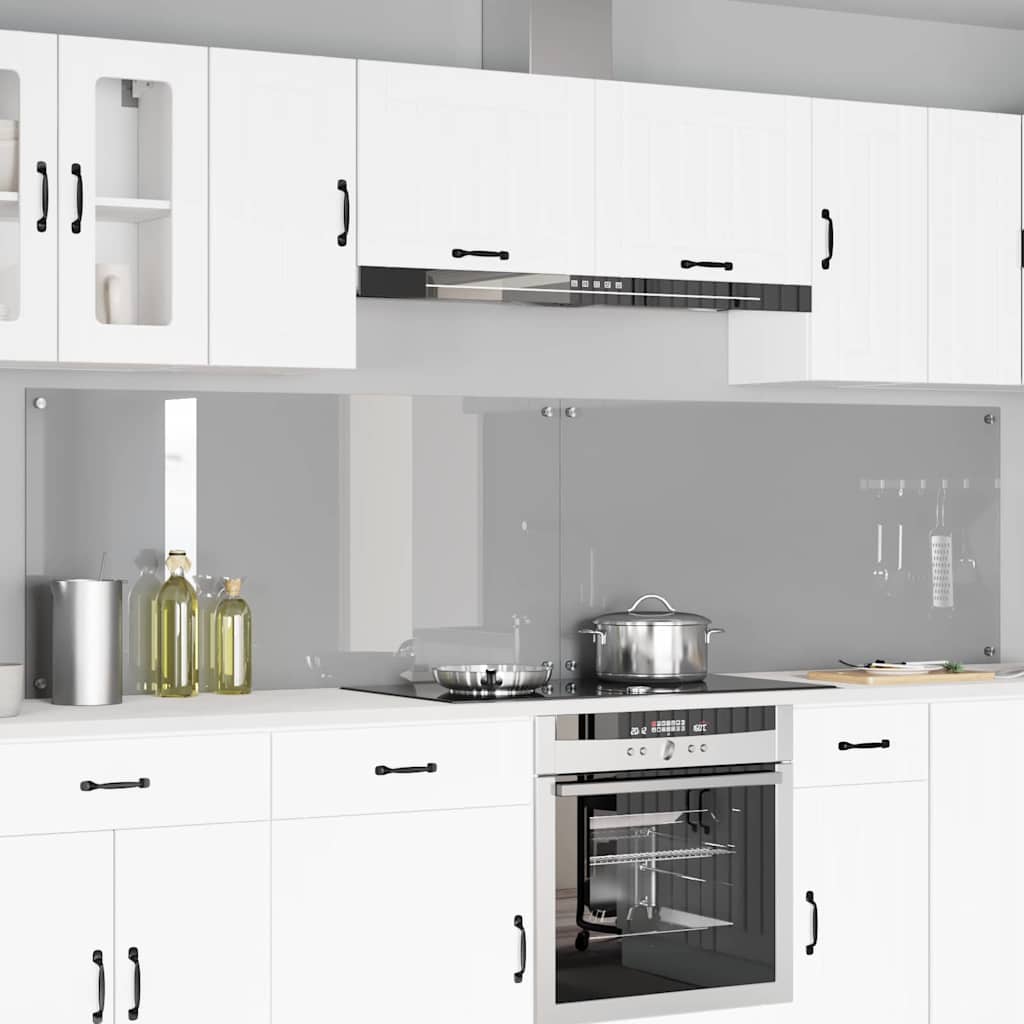 Vidaxl keukenachterwand 2 st lichtgrijs 120 x 60 cm gehard glas
