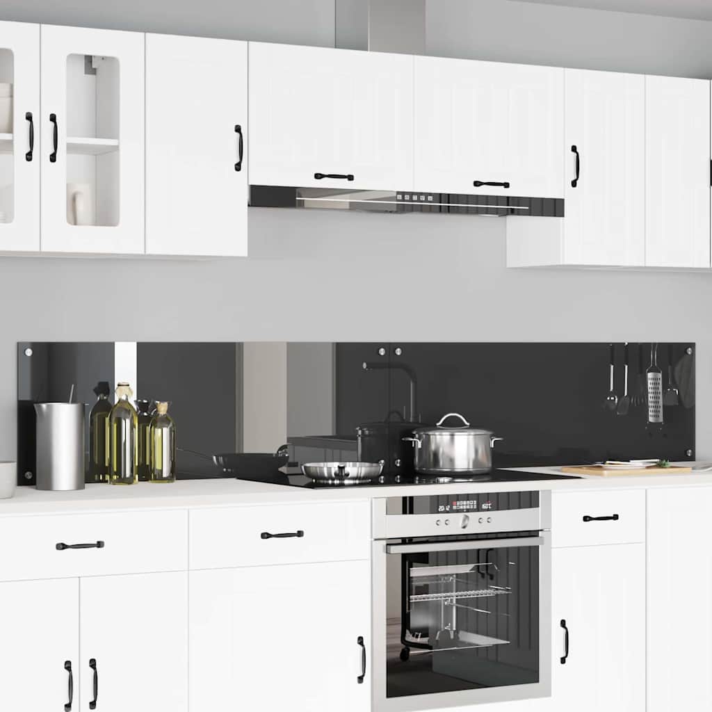 Vidaxl keukenachterwand 2 st donkergrijs 120 x 40 cm gehard glas