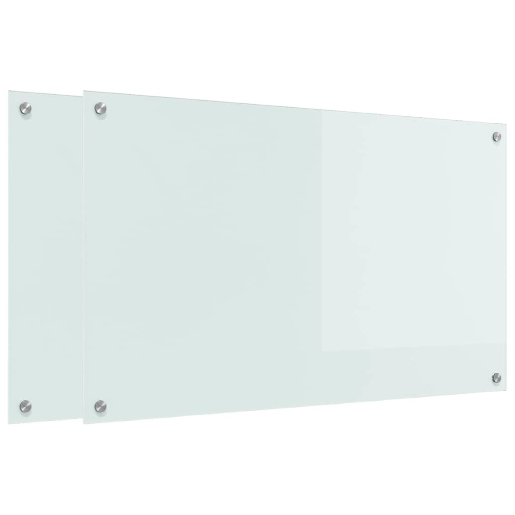 Vidaxl keukenachterwand 2 st wit 100 x 60 cm gehard glas
