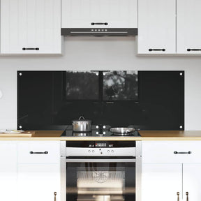 Vidaxl keukenachterwand 2 st zwart 70 x 50 cm gehard glas