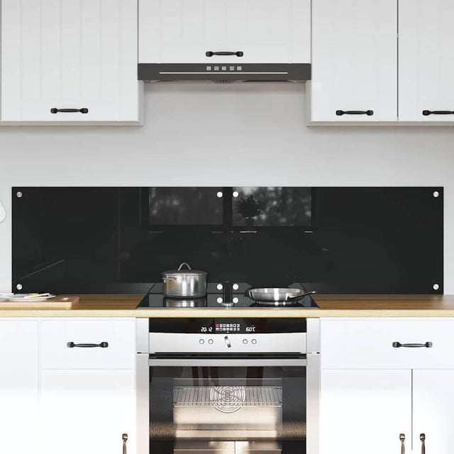 Vidaxl keukenachterwand 2 st zwart 80 x 40 cm gehard glas
