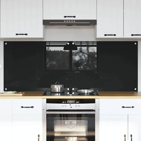 Vidaxl keukenachterwand 2 st zwart 80 x 60 cm gehard glas