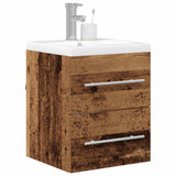 Vidaxl badkamertenk te kast met lade met opslag bruin 42 x 39 x 52 cm