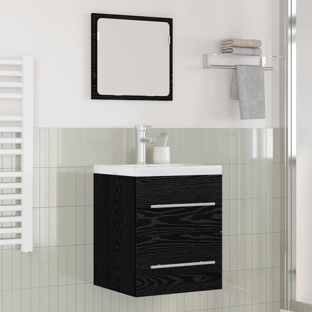 Vidaxl badkamertenk te kast met lade met opslag zwart 42 x 39 x 52 cm
