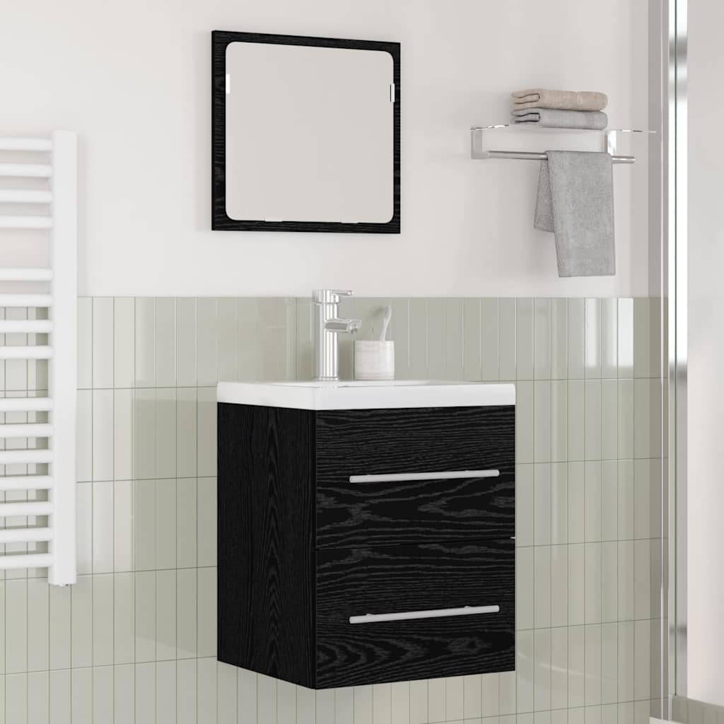 Vidaxl badkamertenk te kast met lade zwart eiken 41 x 38,5 x 48 cm