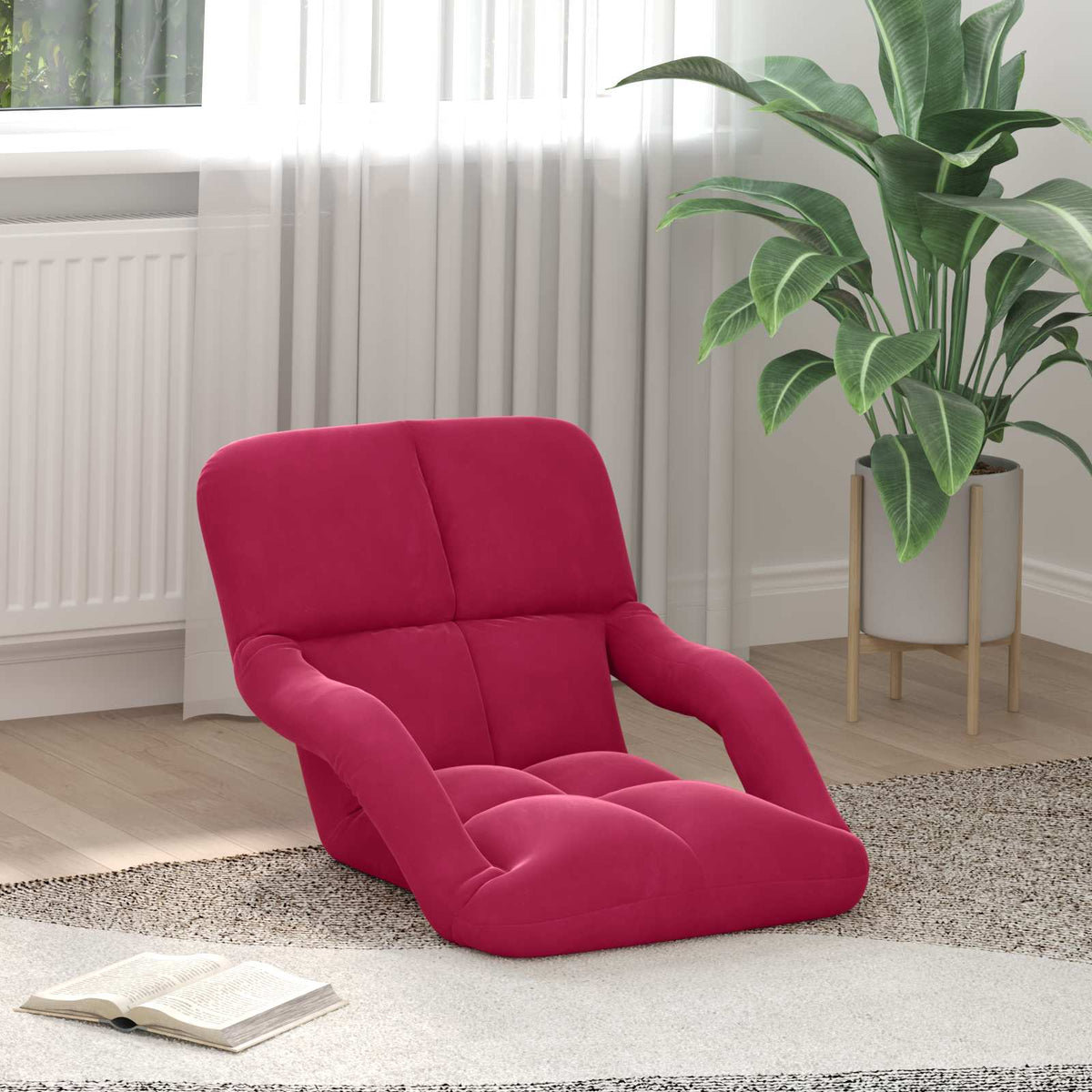 Vidaxl verstelbare vlo stoelen wijnrood fluweel