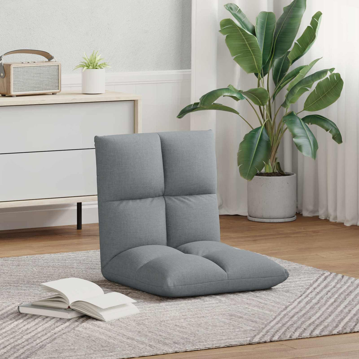 Vidaxl verstelbare vlo stoelen lichtgrijs stof