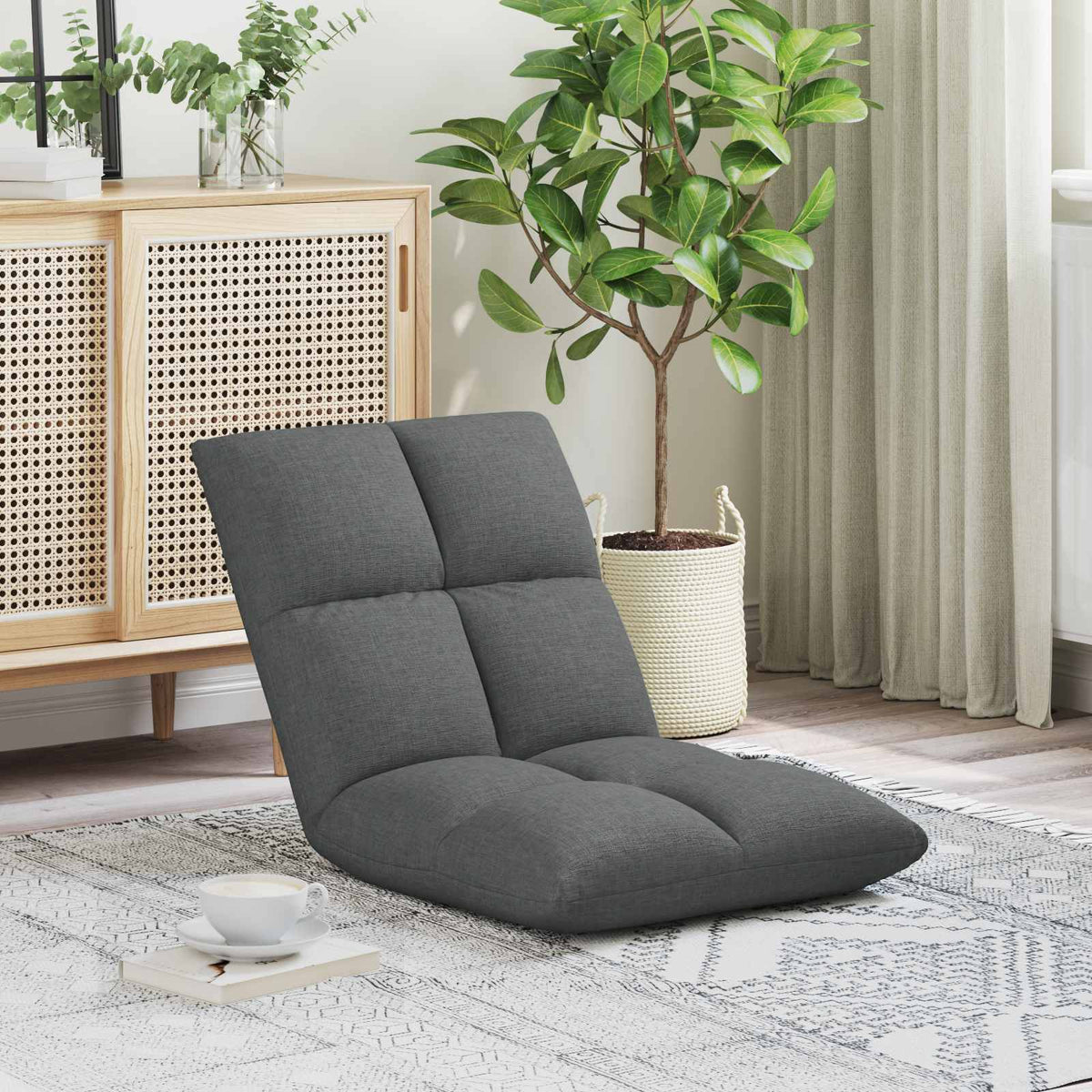 Vidaxl verstelbare vlo stoelen donkergrijs stof