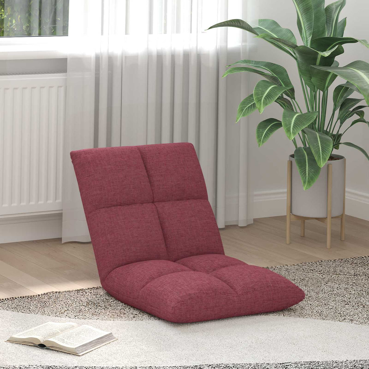 Vidaxl verstelbare vlo stoelen wijnrood stof