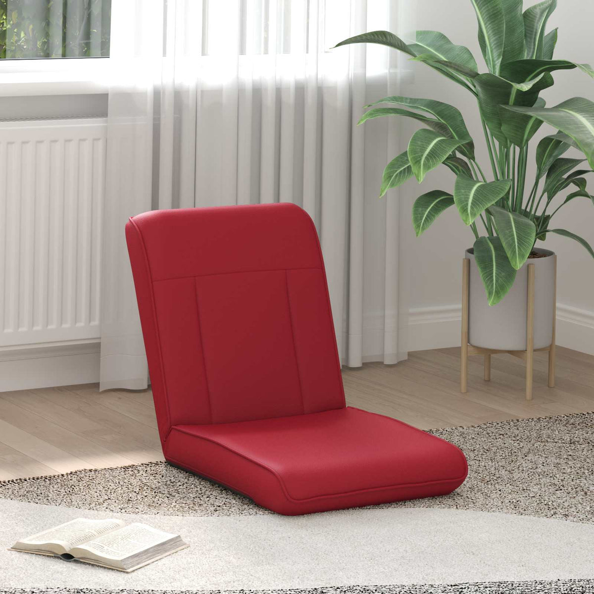 Vidaxl verstelbare vlo stoelen wijnrood kunstleer