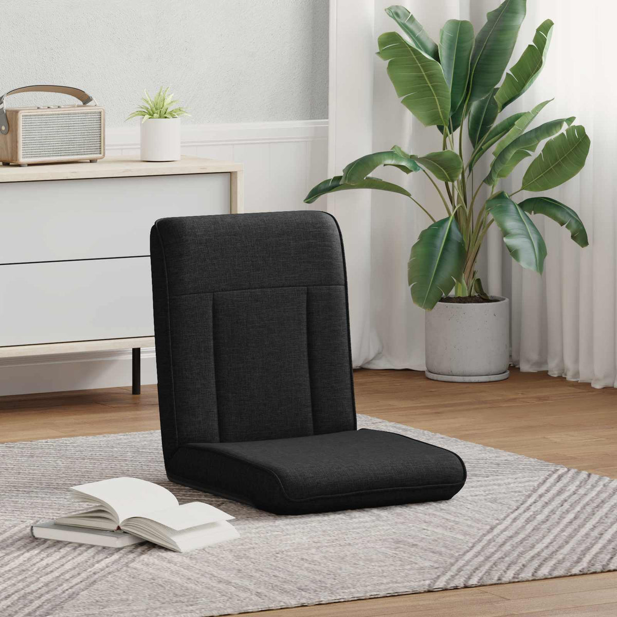 Vidaxl verstelbare vlo stoelen zwart stof