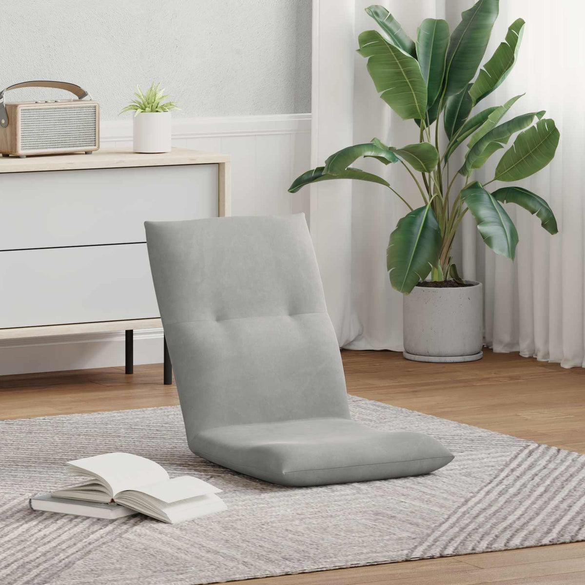 Vidaxl verstelbare vlo stoelen lichtgrijs fluweel