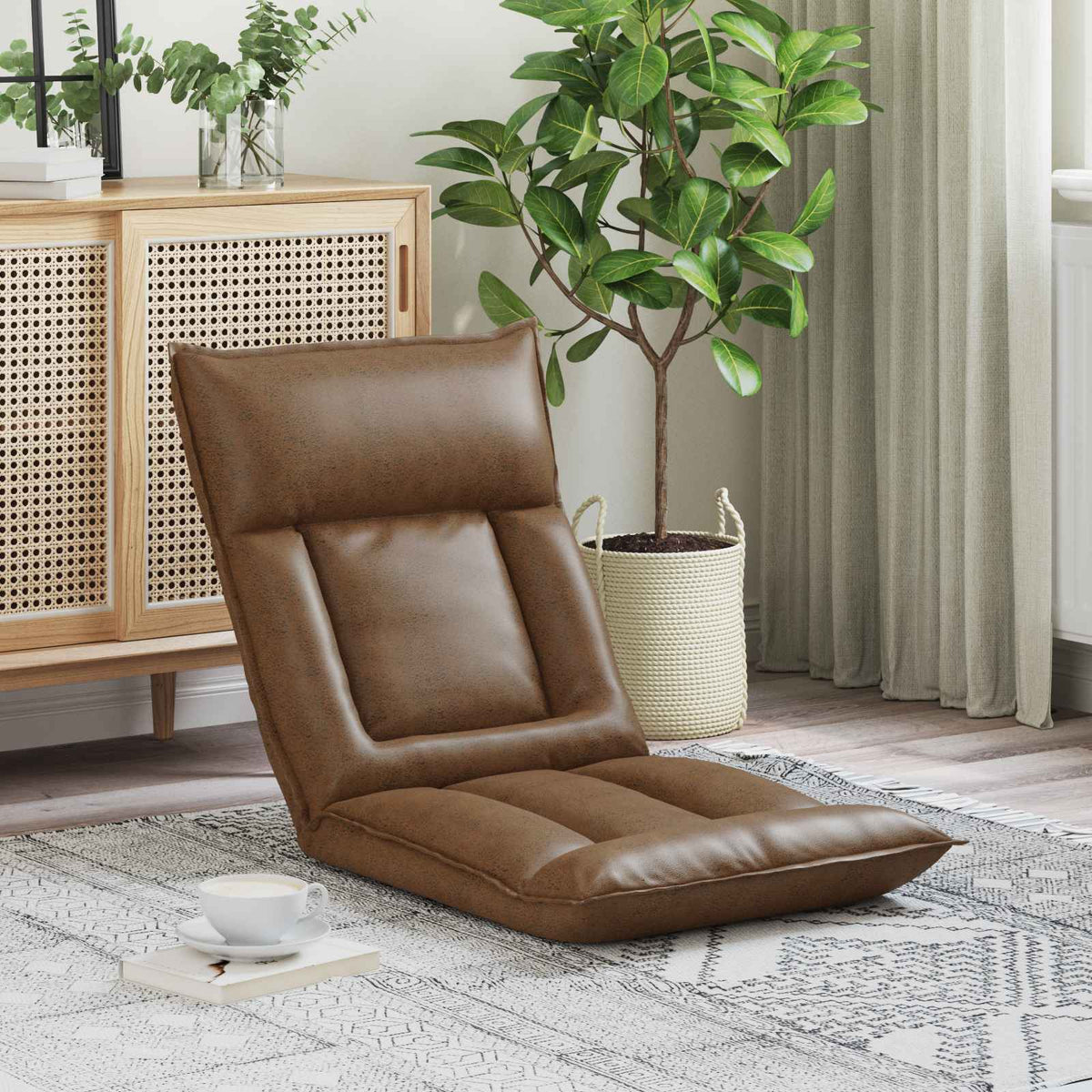 Vidaxl verstelbare vlo stoelen bruin stof