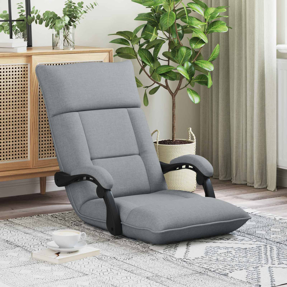 Vidaxl verstelbare vlo stoelen lichtgrijs stof