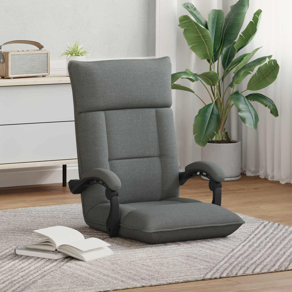 Vidaxl verstelbare vlo stoelen donkergrijs stof