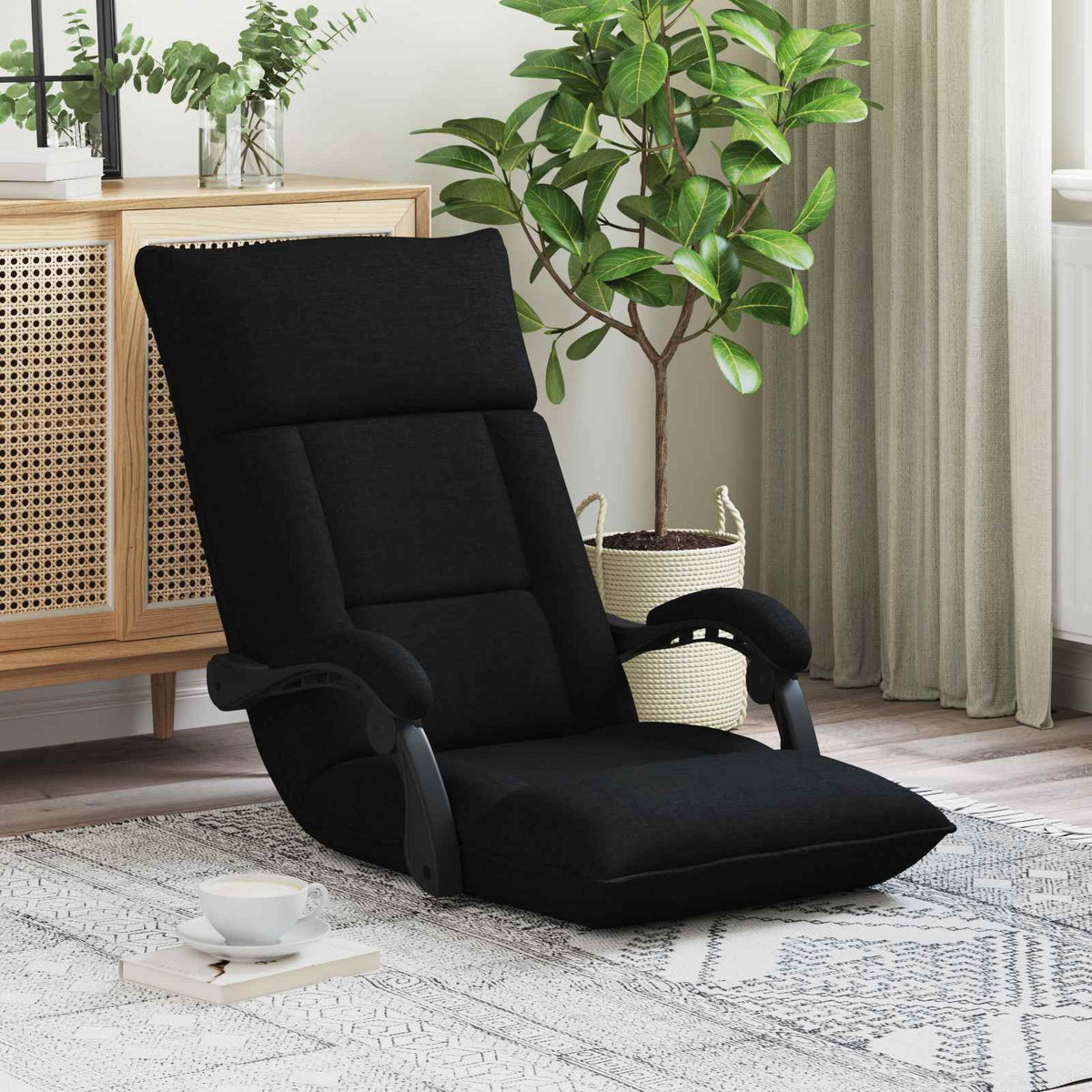 Vidaxl verstelbare vlo stoelen zwart stof